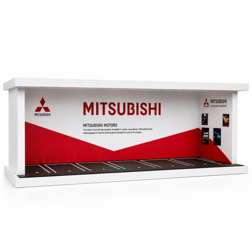 Premium Japanese Performance Showroom Garage Diorama Display Case for 1:64 Scale Diecast Cars