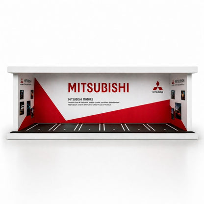 Premium Japanese Performance Showroom Garage Diorama Display Case for 1:64 Scale Diecast Cars