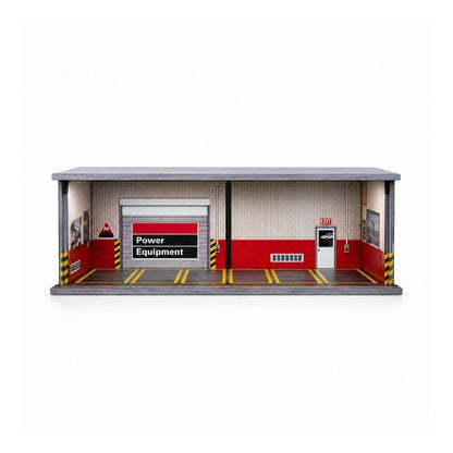 Premium Industrial Workshop Garage Diorama Display Case for 1:64 Scale Diecast Cars