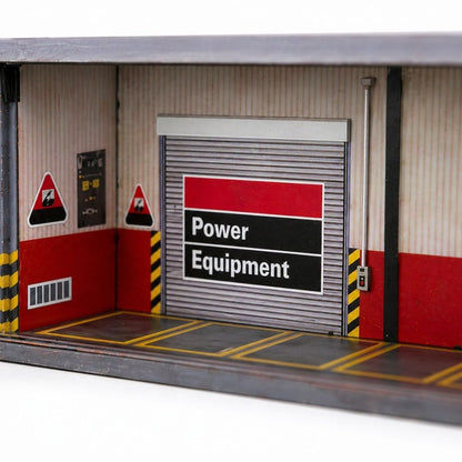 Premium Industrial Workshop Garage Diorama Display Case for 1:64 Scale Diecast Cars