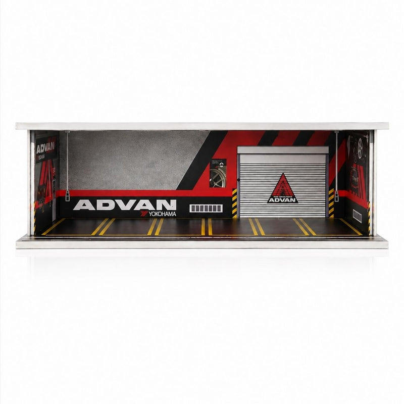 Premium ADVAN Inspired Motorsport Garage Display | 1:64 Scale Diecast Diorama