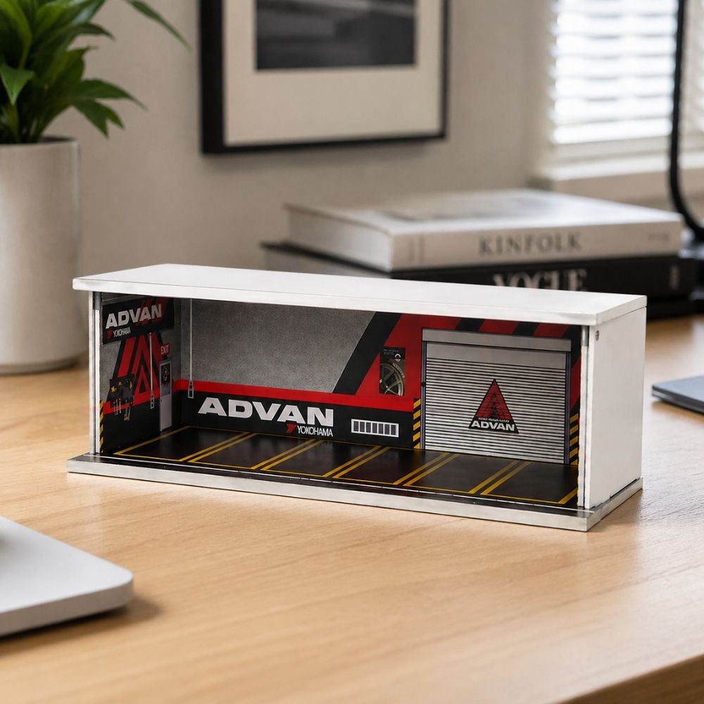 Premium ADVAN Inspired Motorsport Garage Display | 1:64 Scale Diecast Diorama