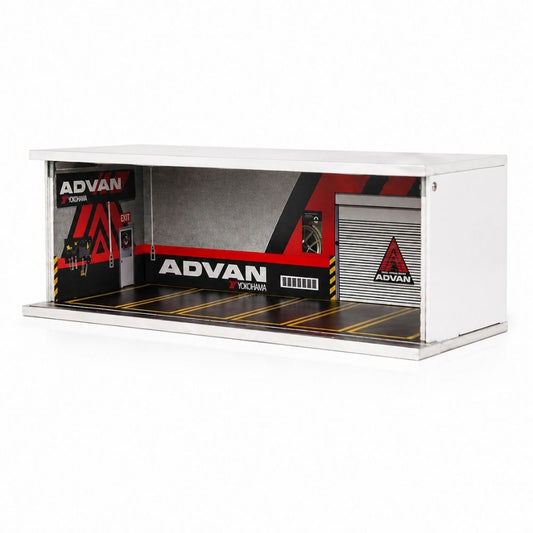 Premium ADVAN Inspired Motorsport Garage Display | 1:64 Scale Diecast Diorama