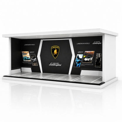 Luxury Supercar Showroom Garage Diorama Display Case for 1:64 Scale Diecast Cars | Premium LED Display