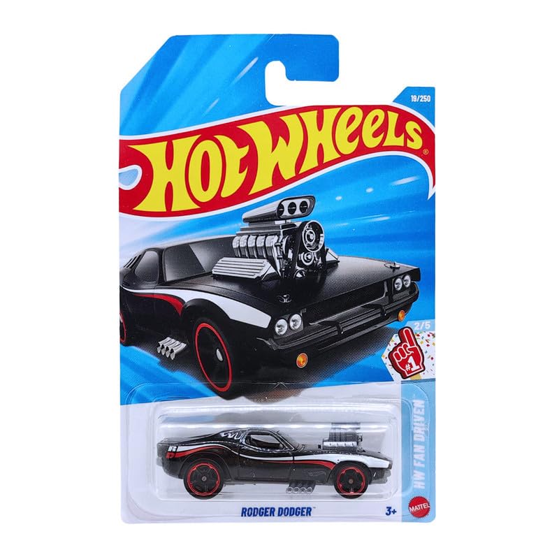 Hot Wheels Rodger Dodger HW Fan Driven Ages 3 and Up 19/250 (Black)