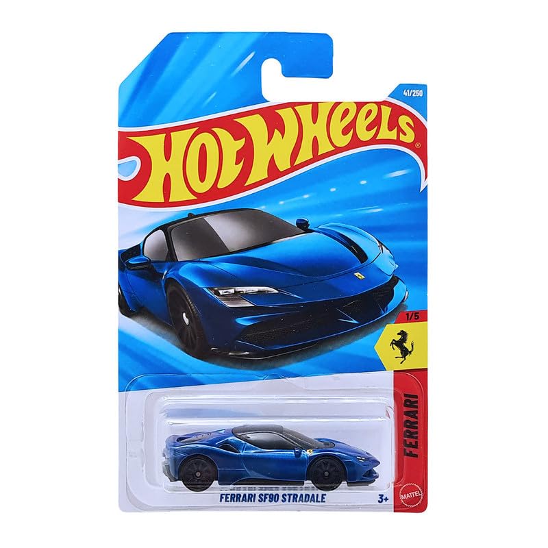 Hot Wheels Ferrari SF90 Stradale Ferrari Ages 3 and Up 41/250 (Blue)