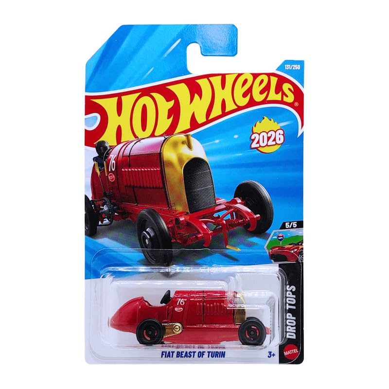 Hot Wheels Fiat Beast of Turin Drop Tops Ages 3 and Up 131/250 (Red)