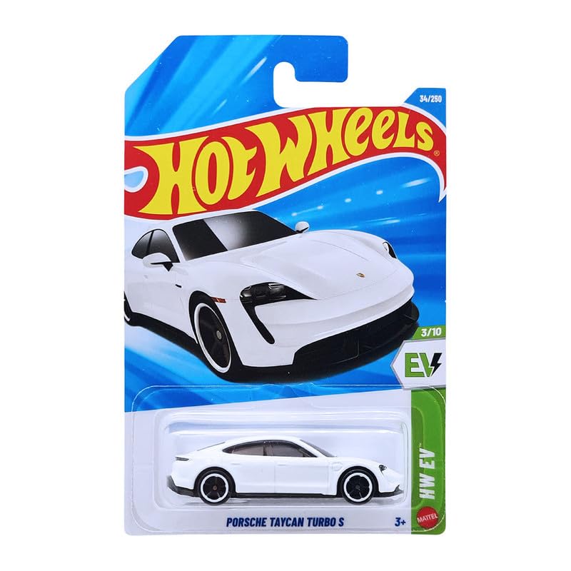 Hot Wheels Porsche Taycan Turbo S HW EV Ages 3 and Up 34/250 (White)