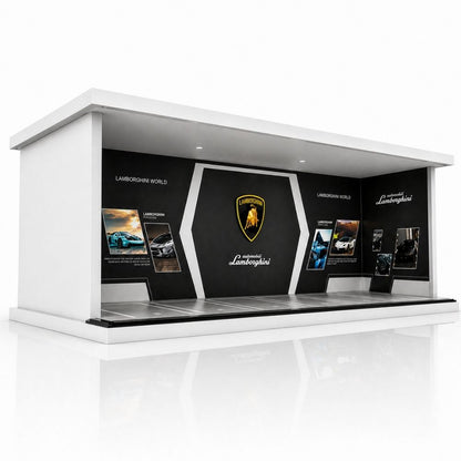 Luxury Supercar Showroom Garage Diorama Display Case for 1:64 Scale Diecast Cars | Premium LED Display