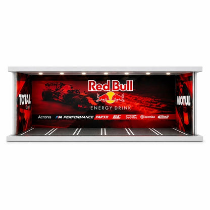 Premium Formula Racing Garage Diorama Display Case for 1:64 Scale Diecast Cars