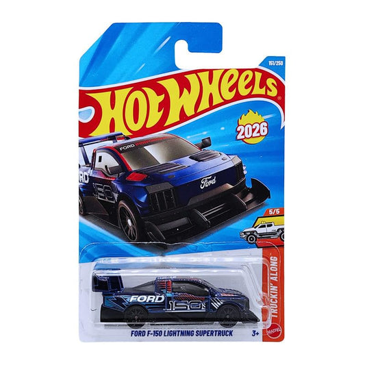 Hot Wheels Ford F-150 Lightning Supertruck Truckin Along Ages 3 and Up 151/250 (Blue)