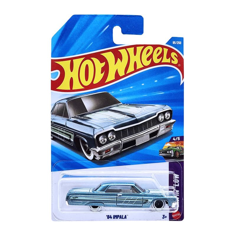 Hot Wheels 64 Impala Layin Low Ages 3 and Up 95/250 (Blue)