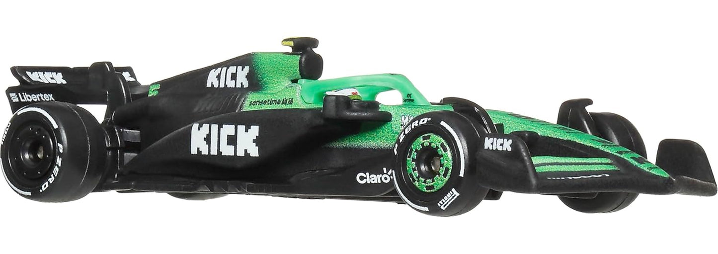 Hot Wheels 1:64 Scale Premium Race Team Sauber - Driver 2 Die-Cast Formula 1® Collectible Toy Race Car with Real Riders Tires & Metal/Metal Body &...