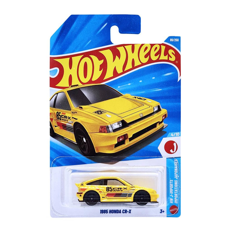 Hot Wheels 1985 Honda CR-X HW J-Imports Ages 3 and Up 89/250 (Yellow)