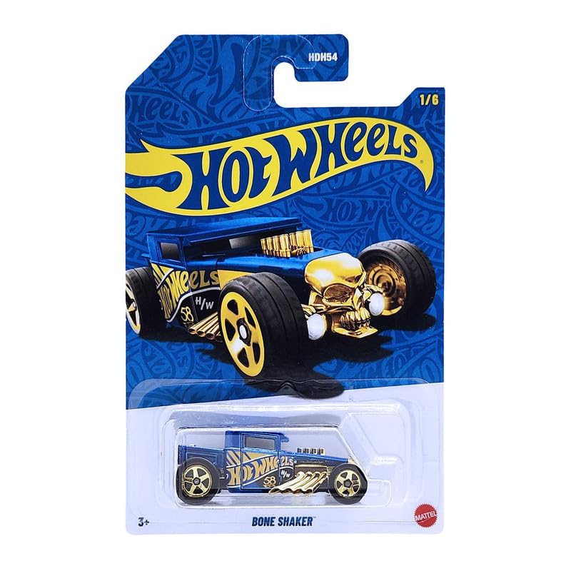 Hot Wheels 55th Anniversary Bone Shaker for 3 Years & Above 1/6 (Blue/Gold)
