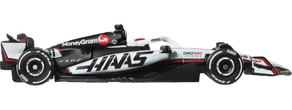 Hot Wheels 1:64 Scale Premium Race Team HAAS - Driver 1 Die-Cast Formula 1® Collectible Toy Race Car with Real Riders Tires & Metal/Metal Body & Chassis