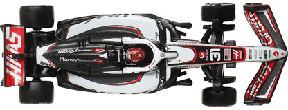 Hot Wheels 1:64 Scale Premium Race Team HAAS - Driver 1 Die-Cast Formula 1® Collectible Toy Race Car with Real Riders Tires & Metal/Metal Body & Chassis