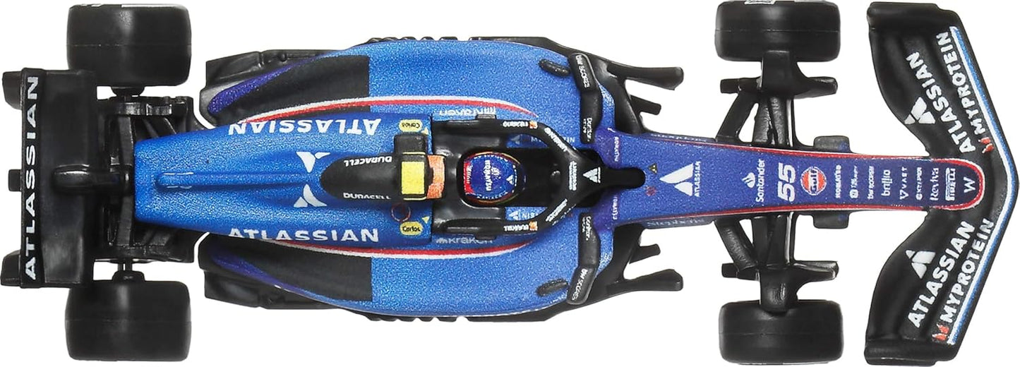 Hot Wheels 1:64 Scale Premium Race Team Williams - Driver 1 Die-Cast Formula 1® Collectible Toy Race Car with Real Riders Tires & Metal/Metal Body & Chassis
