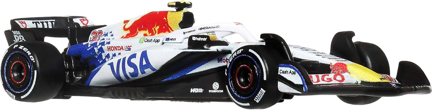 Hot Wheels 1:64 Scale Premium Die-Cast Formula 1 Collectible Toy Race Car with Real Riders Tires & Metal/Metal Body & Chassis (Styles May Vary)
