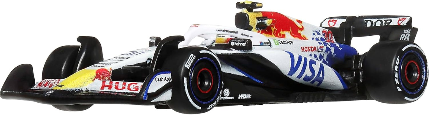 Hot Wheels 1:64 Scale Premium Die-Cast Formula 1 Collectible Toy Race Car with Real Riders Tires & Metal/Metal Body & Chassis (Styles May Vary)