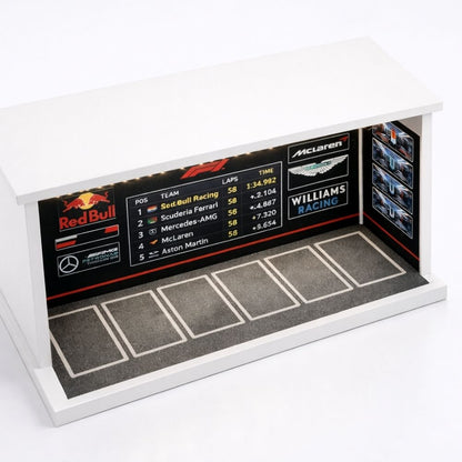 Formula Racing Championship 1:64 Scale Diecast Car Display Garage Diorama