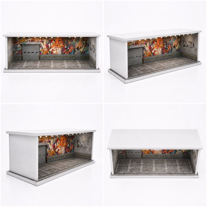 Premium 1:64 Scale Diecast Display Garage Diorama with LED Lights | MDF Collector Display Case for Hot Wheels, Mini GT, Tarmac Works & Tomica