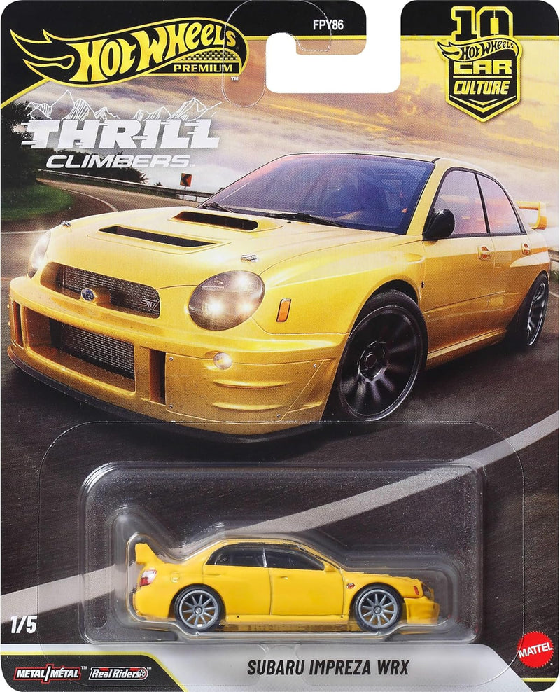 Hot Wheels Premium Car Culture Collectible Toy Car, 1:64 Scale Die-Cast Subaru Impreza WRX, Eurospeed Vehicle with Real Riders Tires