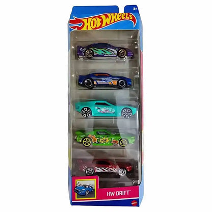 Hot Wheels Car 2024 HW Drift Pack of 5 (13 Ford Mustang GT, 17 Camaro ZL1, Bullet Proof, Custom 18 Ford Mustang GT, Nissan Silvia S15) Multi - Color