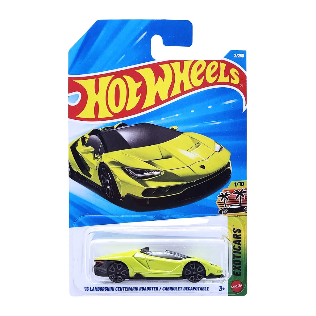 Hot Wheels 16 Lamborghini Centenario Roadster Exoticars Ages 3 and Up 2/250 (Green)
