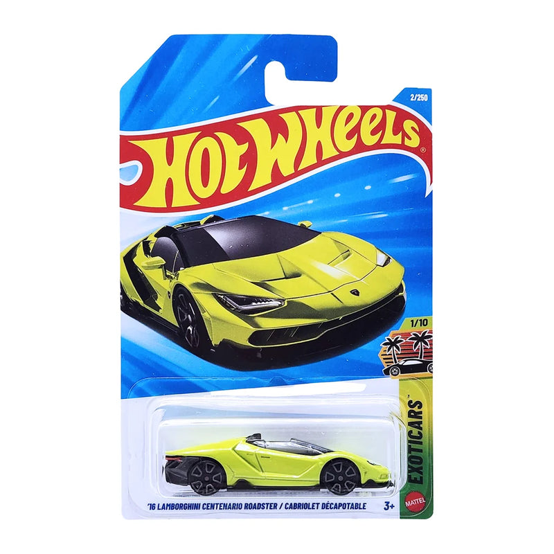 Hot Wheels 16 Lamborghini Centenario Roadster Exoticars Ages 3 and Up 2/250 (Green)